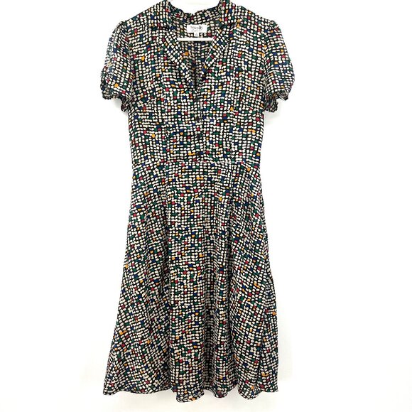 Tulip B Multicolored Button Top A-Line Dress Women's Small - Picture 1 of 8